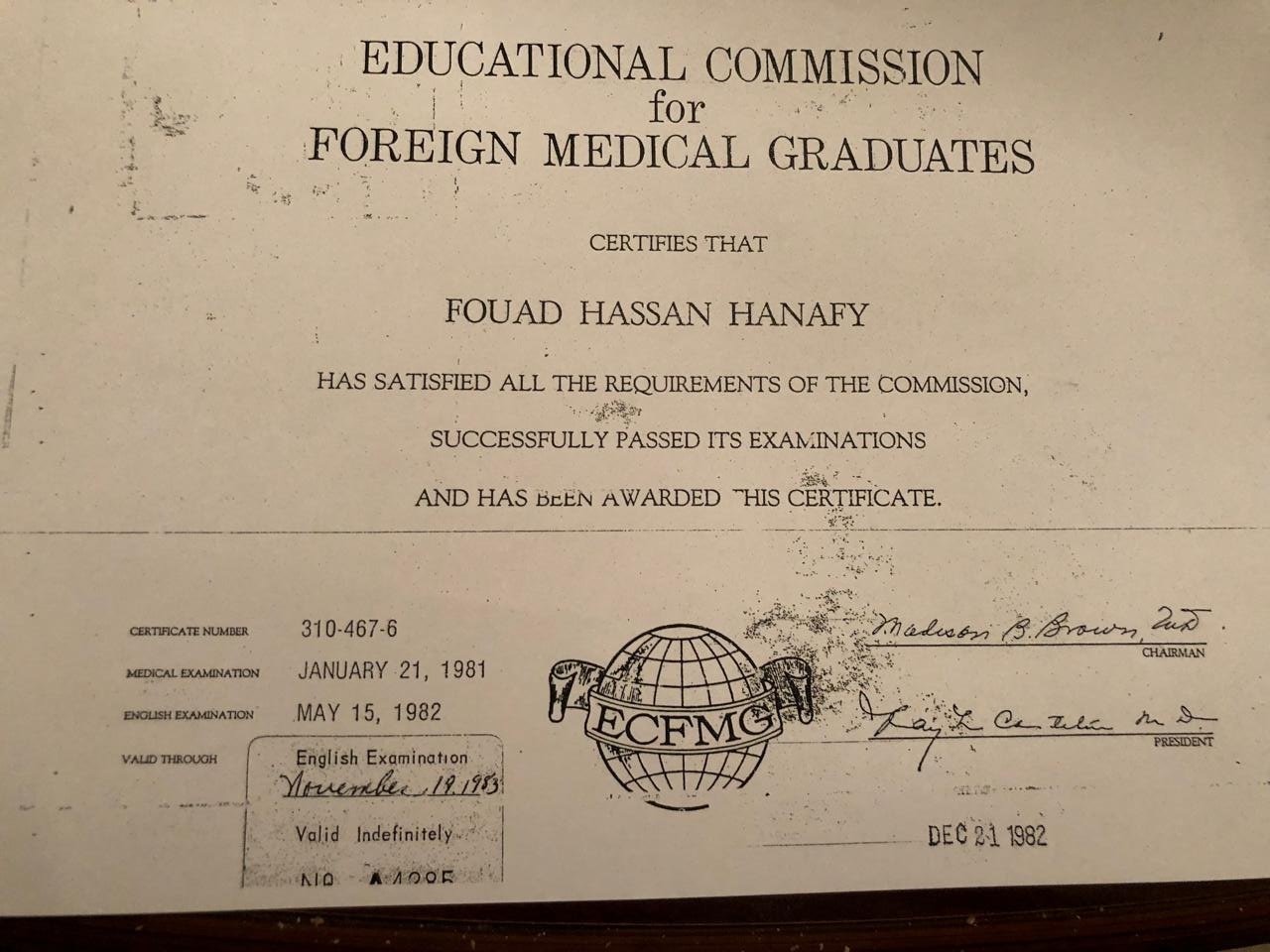 شهادة المعادلة والتقييم الطبي الأمريكي (ECFMG - USA)